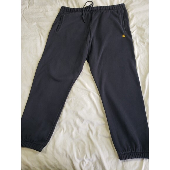 Carhartt WIP Blue Chase Sweat Pants Men’s Size 2XL Drawstring Joggers - Picture 1 of 12